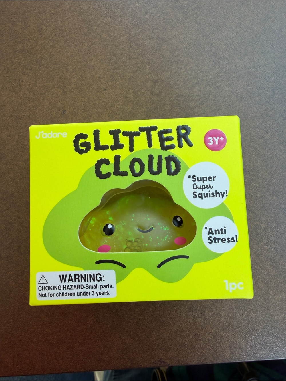 New J'adore Large Yellow Glitter Cloud Electric Super Duper Squishy Toy Sensory